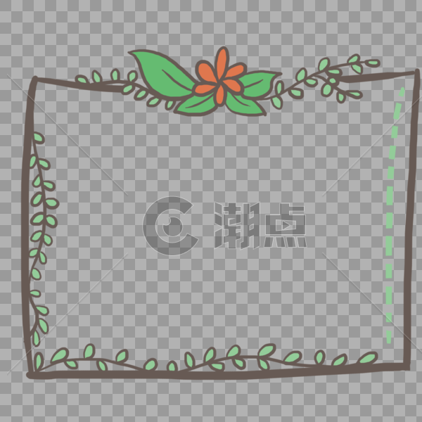 手绘藤蔓花朵清新边框图片素材免费下载