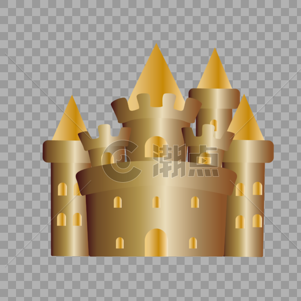 AI矢量图渐变立体欧式外国建筑城堡图片素材免费下载