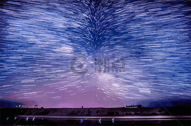 青海湖星空星轨gif图片素材免费下载