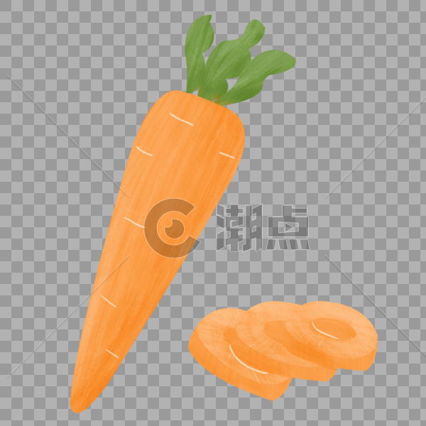 胡萝卜蔬菜食材手绘插画素材图片素材免费下载