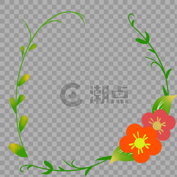 清新花朵边框图片素材免费下载