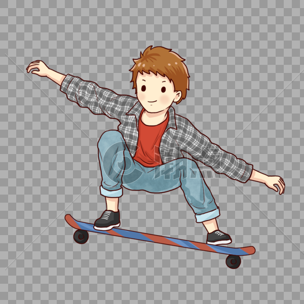 滑滑板的男孩图片素材免费下载