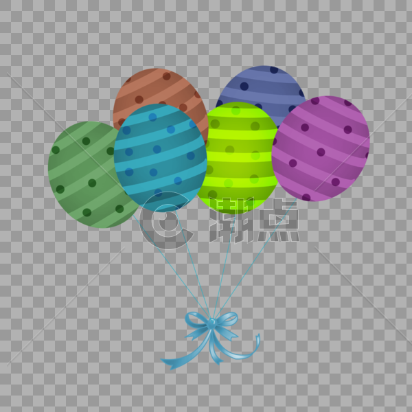 漂浮手绘彩色节日气球图片素材免费下载