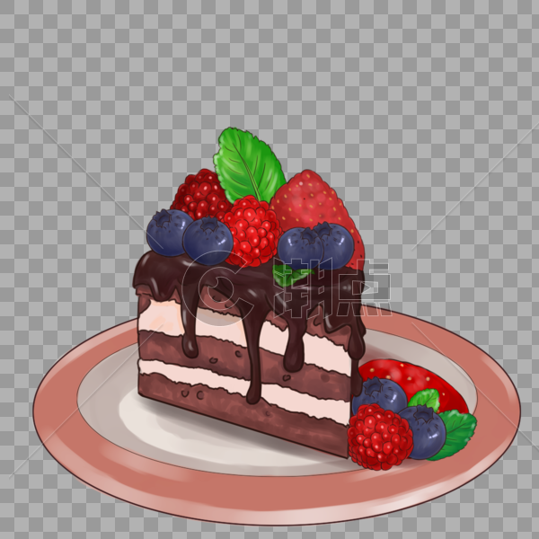 水果巧克力蛋糕图片素材免费下载