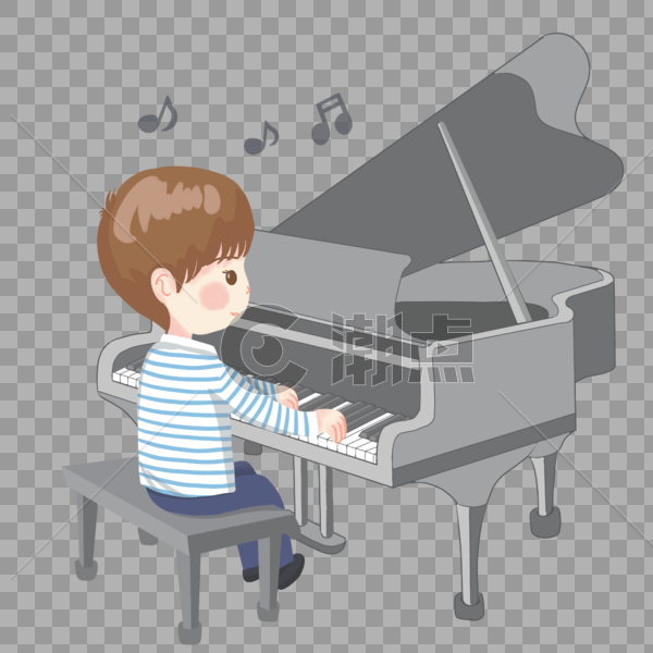 男孩弹钢琴图片素材免费下载