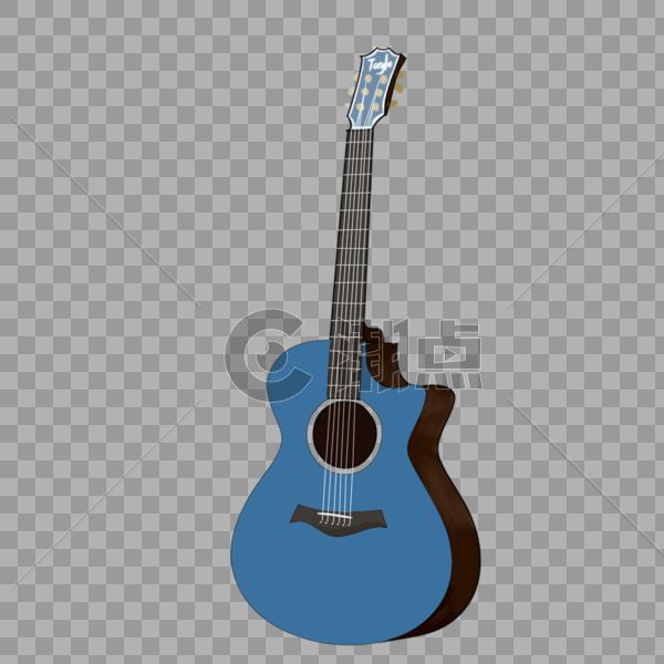 蓝色吉他图片素材免费下载