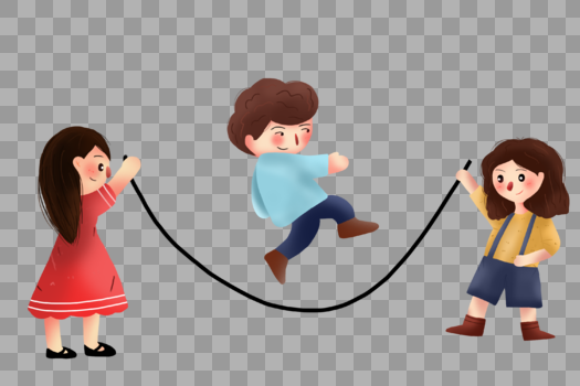 玩跳绳的孩子图片素材免费下载