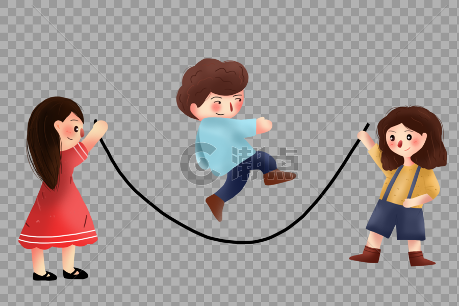 玩跳绳的孩子图片素材免费下载