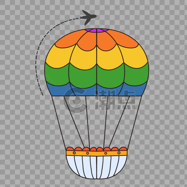 手绘彩色热气球图片素材免费下载