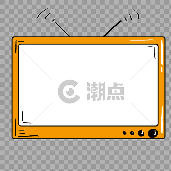 手绘电视机边框对话框png免抠素材图片素材免费下载