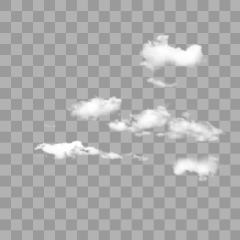 散碎云朵白色图片素材免费下载