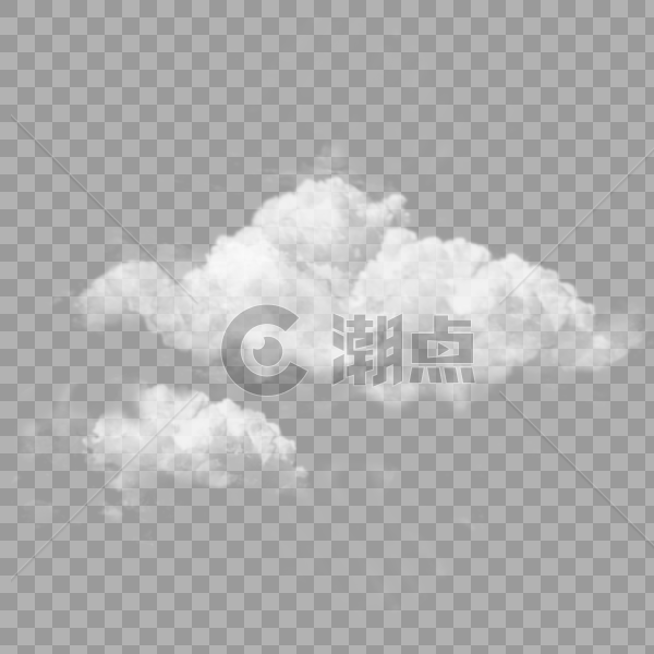 大团云朵手绘PNG图片素材免费下载
