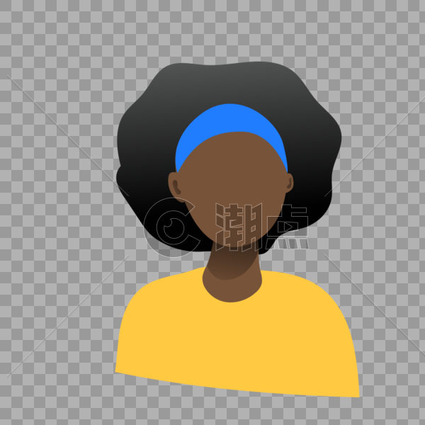 黑种人女人图标免抠矢量插画素材图片素材免费下载