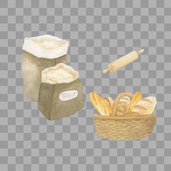 面粉面包擀面杖图片素材免费下载