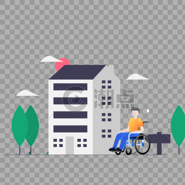 残疾人士散心图标免抠矢量插画素材图片素材免费下载