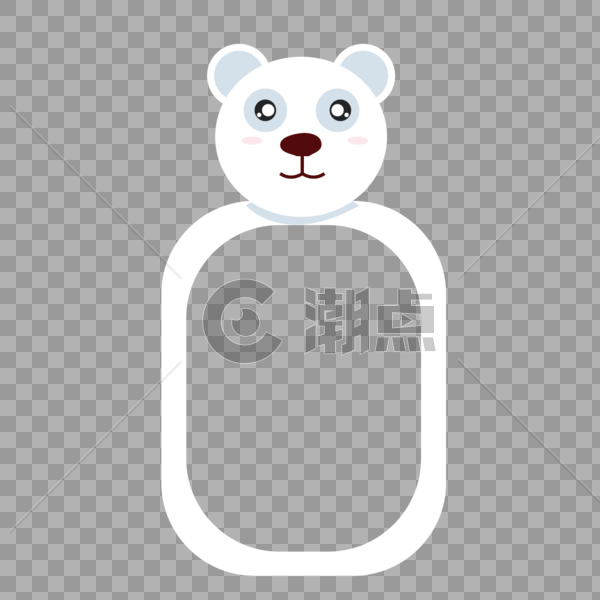 AI矢量图动物边框白色小熊熊熊边框图片素材免费下载