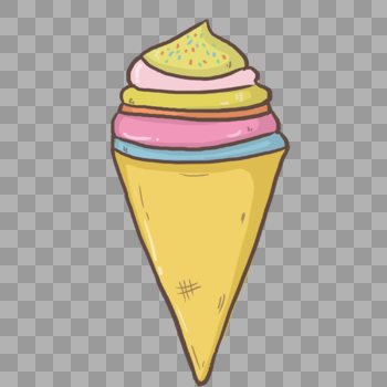 夏天彩色冰淇淋甜筒图片素材免费下载