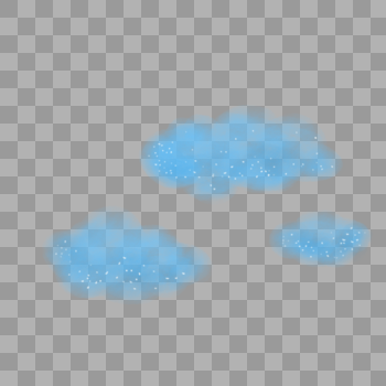 水彩云朵蓝色PNG图片素材免费下载