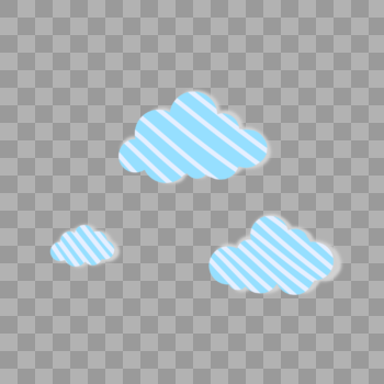 阴影斜线云朵PNG图片素材免费下载