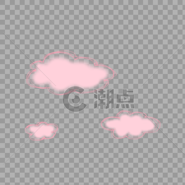 粉色棉花云朵PNG图片素材免费下载