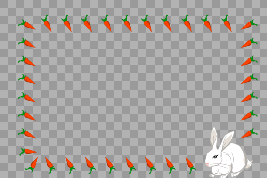 胡萝卜兔子边框图片素材免费下载
