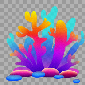 彩色渐变珊瑚群图片素材免费下载