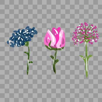 手绘粉色菊花花卉元素图片素材免费下载