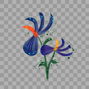 手绘紫花地丁花卉元素图片素材免费下载