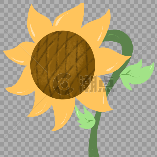 手绘黄色向日葵元素图片素材免费下载