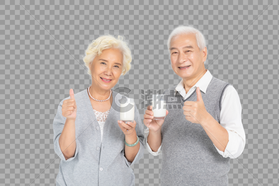 老年夫妻喝牛奶图片素材免费下载