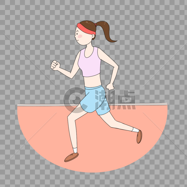 跑步的女孩图片素材免费下载