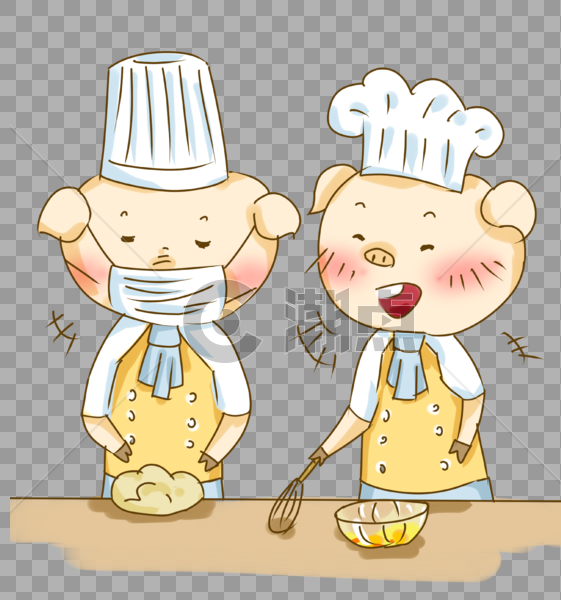 原创手绘厨师甜点师职业人员插画PNG图片素材免费下载