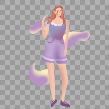 梦幻紫色大长腿女孩图片素材免费下载