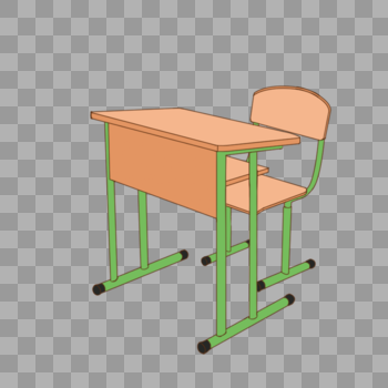 学校课桌椅子卡通元素图片素材免费下载