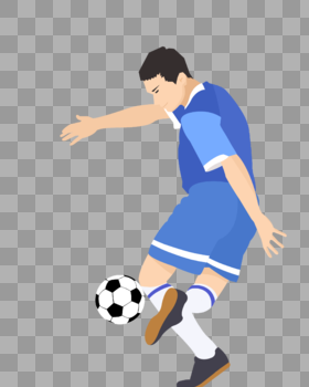 蓝色球服的足球员图片素材免费下载