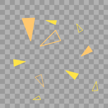 金色三角形漂浮PNG图片素材免费下载