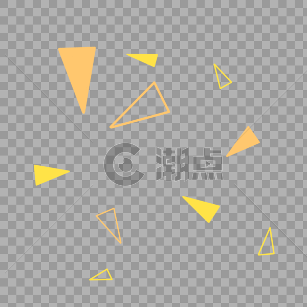 金色三角形漂浮PNG图片素材免费下载