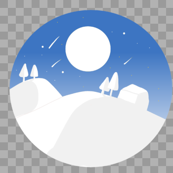 树与雪景图片素材免费下载