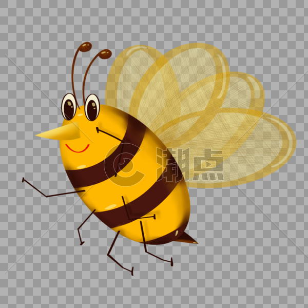 手绘卡通昆虫小蜜蜂侧面图片素材免费下载