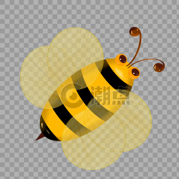 手绘卡通昆虫小蜜蜂背面图片素材免费下载