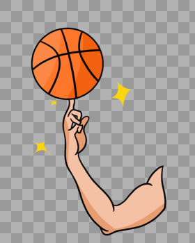 强壮的手臂旋转篮球图片素材免费下载