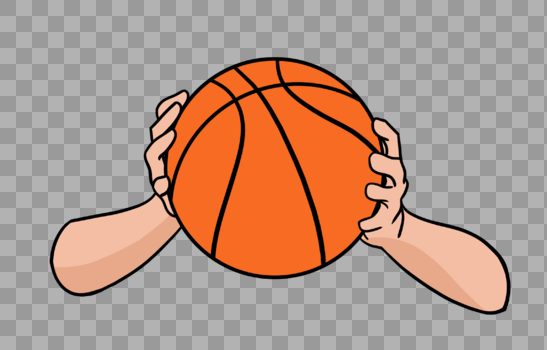 双手抱篮球图片素材免费下载