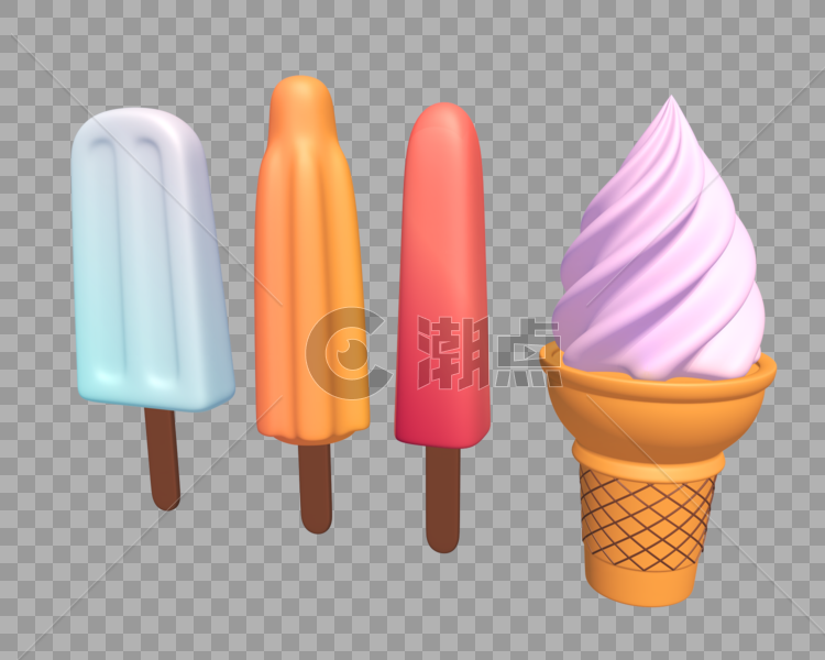 C4D冰淇淋图片素材免费下载