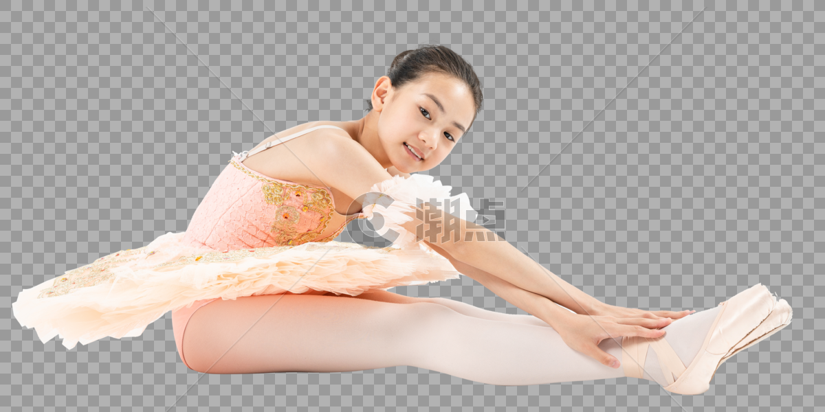 小女孩跳芭蕾舞压腿图片素材免费下载