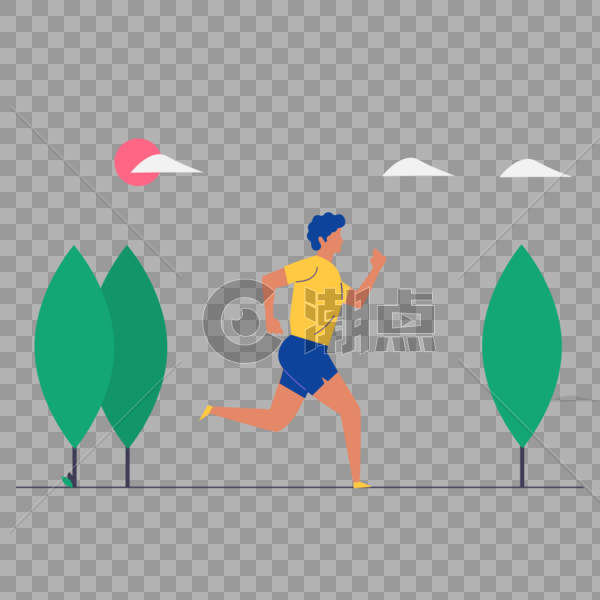 男人跑步锻炼图标免抠矢量插画素材图片素材免费下载