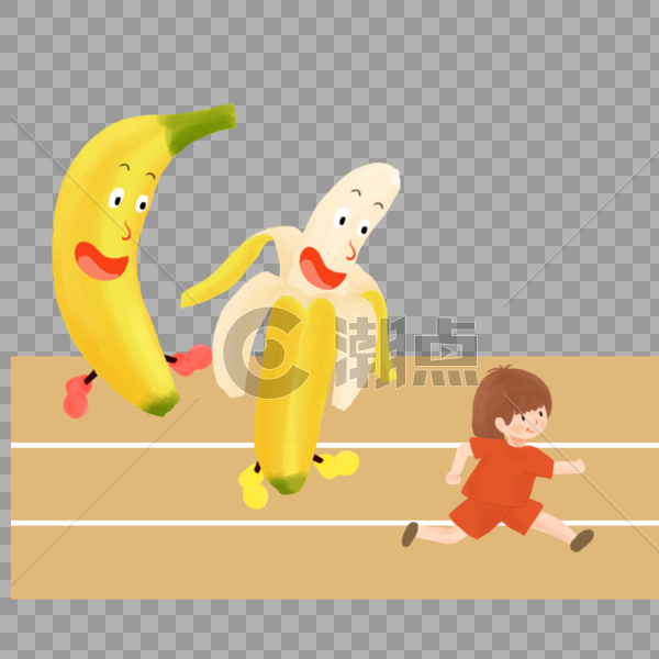 和香蕉赛跑图片素材免费下载