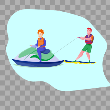男子在水边坐船玩耍冲浪图片素材免费下载