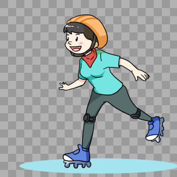 女孩溜冰图片素材免费下载