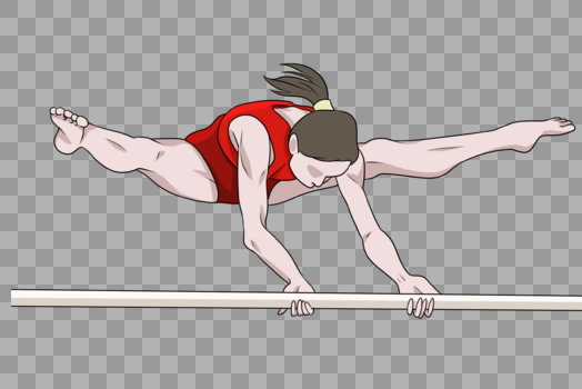 奥运会女子单杠体操运动一字马图片素材免费下载