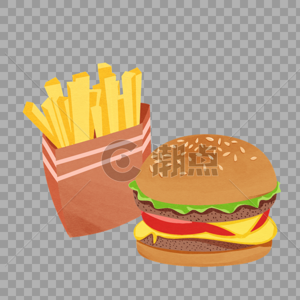 汉堡薯条高热量食品图片素材免费下载